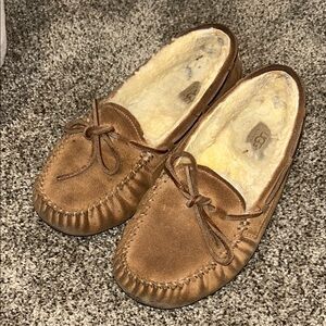 UGG Tan Suede Moccasin Slippers